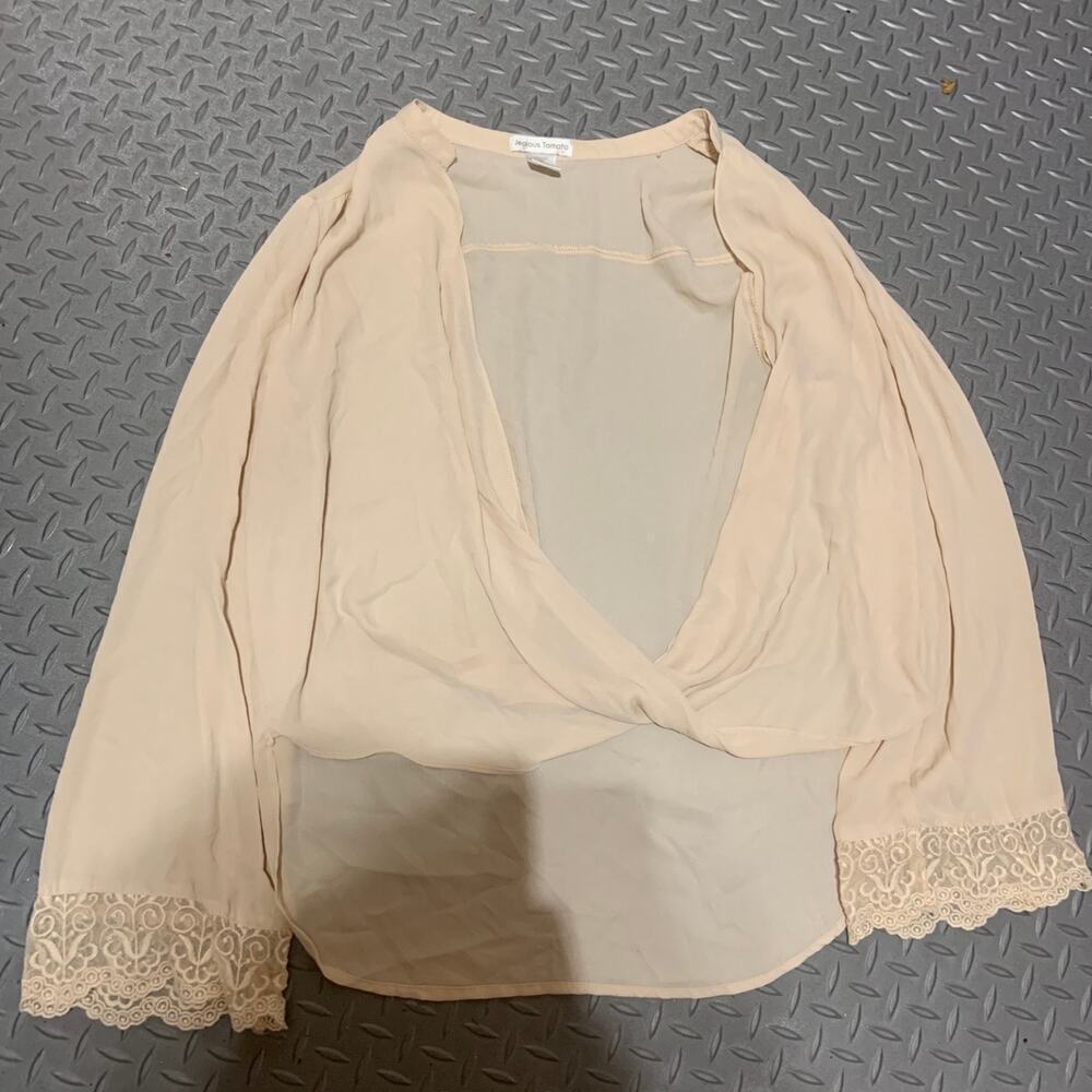 Jealous tomato cream lace blouse boho spring classic casual